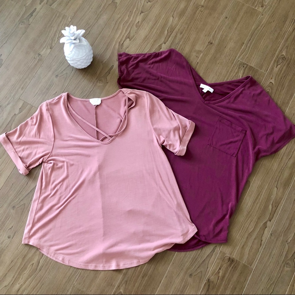 Trendy V neck top bundle!